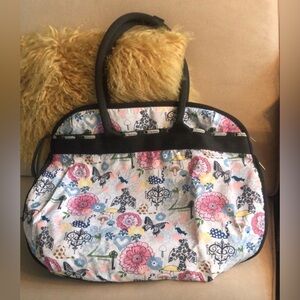 Lesportsac Multicolor Floral Tote with Black Trim